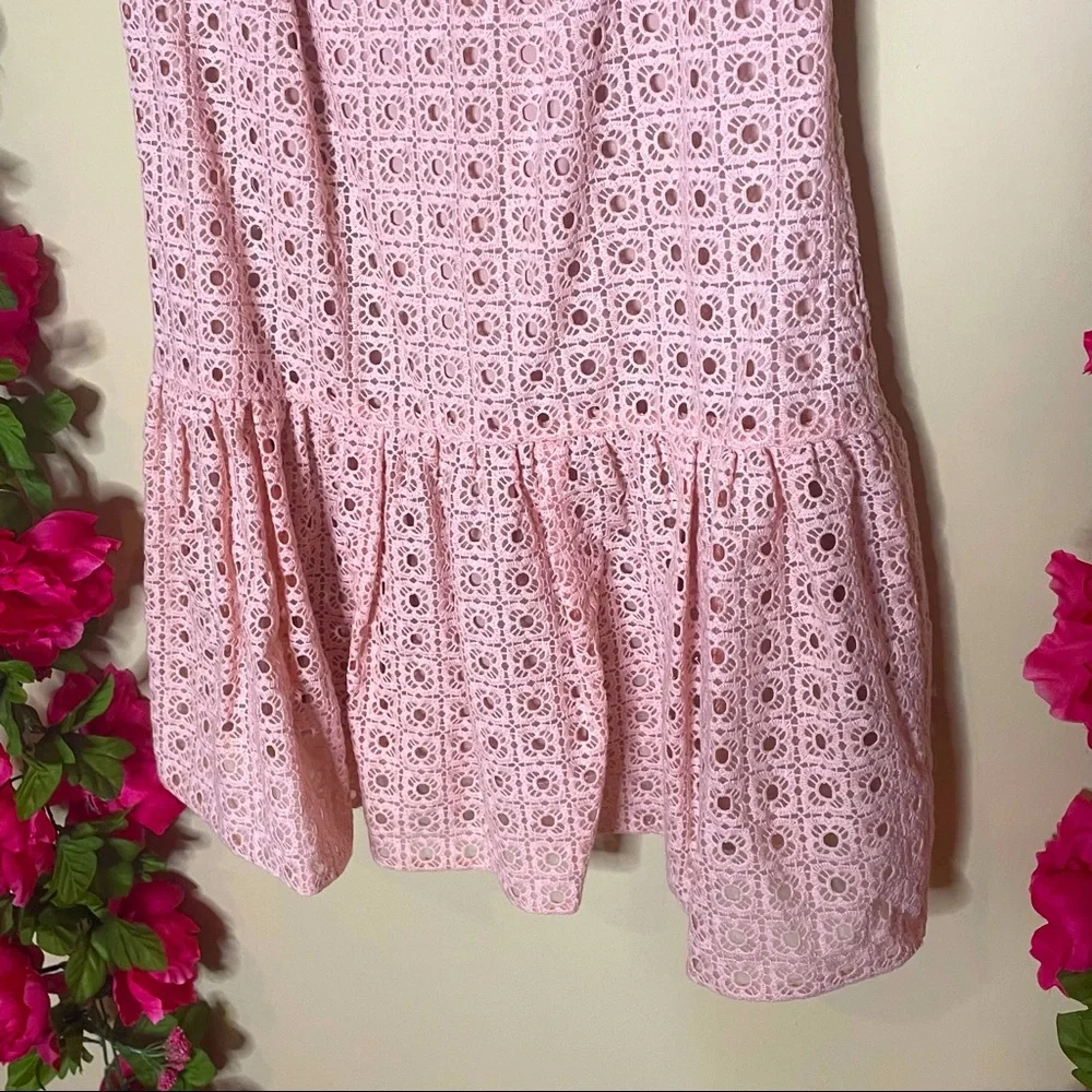 J.Crew Anna Dress in Organza Pink Eyelet Size 4 - Picture 4 of 11